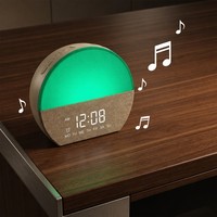 Réveil numérique intelligent de bureau avec lumière de réveil, lampe simulateur d'aube et machine à bruit blanc pour le sommeil des bébés, personnalisable