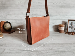 Personalized <b>Leather</b> Crossbody <b>Bag</b> for Women <b>Small</b> Handmade Purse Cute Brown Shoulder Handbag Gift for Her - Product Image 5