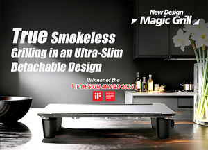 Электрическая сковорода-гриль OEM/ODM большой емкости, портативная, бездымная, для использования в помещении, с антипригарным покрытием - Product Image 3