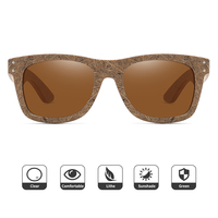 Lunettes de soleil en fibre de coco |   Ressort métallique 100% protection UVA/UVB |   Lunettes de soleil polarisées en noix de coco pour hommes et femmes, modèle 8562