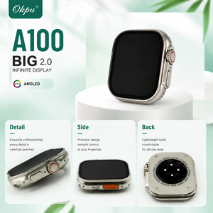 ชุดของขวัญนาฬิกาอัจฉริยะ A100 7‑in‑1, นาฬิกาฟิตเนสหน้าจอขนาดใหญ่ AMOLED ขนาด 2.06 นิ้วพร้อมสายรัด 7 สี - Product Image 5