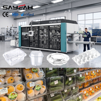 Multi-station machine voor het thermoformen van plastic fruitcontainers, eierdozen, taartdozen, wegwerp plastic borden en bekers