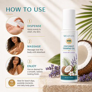 Huile de Bronzage Coco Marque Blanche, Huile Corporelle Lavande Non Grasse à Absorption Rapide, Effet Bronzé Naturel, Hydratante, Soin Corporel Plage - Product Image 4