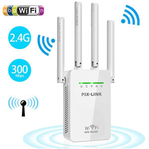 PIX-LINK WR09 2.4GHz WiFi Repeater 300Mbps 4 Antennas Wireless Wi-Fi <strong>Extender</strong> Long <strong>Range</strong> Signal Booster Amplifier and Repetidor - Product Image 1
