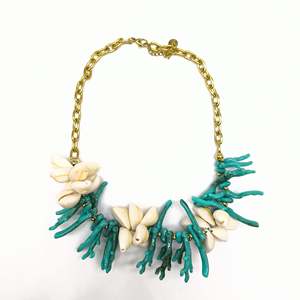 Chic Bohemia Gold Plated Flower Beaded <b>Statement</b> <b>Necklace</b> with Link Chain for Party-CBBA-1915 - Product Image 1
