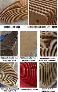 677F Tranche Bois Art canapé public Chaises D'attente pour Banque Lobby Forêt Thème Café Décoratif centre commercial aéroport banc en bois - Product Image 6