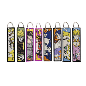 7 New Design Anime Embroidered Flight Tag Keychain for the Fans of Anime <strong>JoJo</strong> Adventure Backpack Decoration - Product Image 1