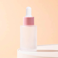 Vente en gros de 30ml flacon de sérum compte-gouttes en verre dépoli couleur personnalisée pour huile essentielle et soins de la peau