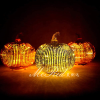 Usine directe en gros Halloween clignotant verre LED citrouille décoration lanterne cadeau citrouille halloween écologique