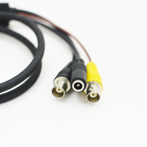 Câble vidéo et d'alimentation industriel de sécurité et de surveillance, connecteur BNC mâle vers prise DC femelle vers connecteur micro coaxial - Product Image 2