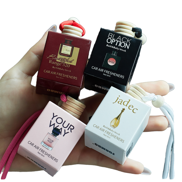 Wholesale High-End Modern 8ml Luxury Car Perfume Long-Lasting Fragrance Aromatherapy Pendant Solid Glass Car Diffuser for Cars