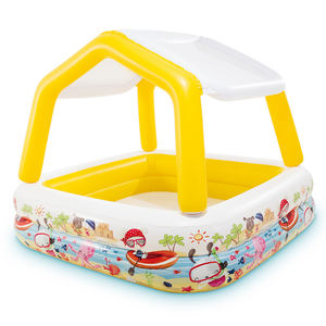 Piscina Inflable para Niños de PVC Grueso con Parasol Extraíble, Piscina Infantil de Plástico Resistente para Patio Trasero - Product Image 3