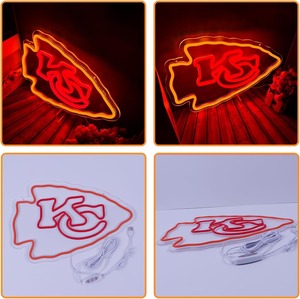 ป้ายไฟนีออนรูปทีมฟุตบอลรักบี้ โลโก้ทีมชีฟส์ คีซี ไฟ LED ใช้พลังงานจาก USB ปรับความสว่างได้ ตกแต่งผนังบ้าน ห้องนอน ห้องชาย บาร์ - Product Image 4