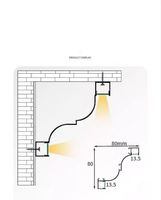 Nuevo Diseño de Iluminación, Luces de Doble Cara de 70 mm x 95 mm, Perfil LED de Aluminio Extruido para Esquinas de Techo