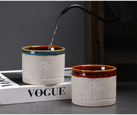 Tasse à café en céramique MSH de style moyen-oriental, motif chameau et palmier en relief, glaçure colorée, tasse à expresso pour café