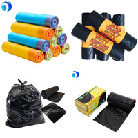 Sacs poubelles jetables en gros sur rouleau avec cordon de serrage, conception à point de rupture, sacs à déchets en plastique