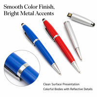 Nouveau Design Stylo Bille Métallique Clé USB 64 Go, Cadeau d'Affaires Corporatif Personnalisable, Stylo USB Stylet Écriture avec Clé USB