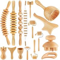 Vente directe d'usine : ensemble de 16 outils de thérapie en bois Gua Sha pour le modelage corporel et masseur dorsal, kit de massage corporel en bois