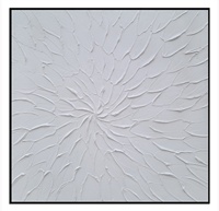Peinture murale abstraite moderne 3D faite à la main, œuvre d'art blanche, impression sur toile huilée, imperméable, écologique, décoration intérieure