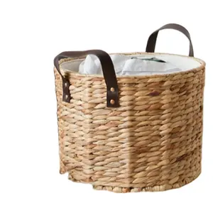 Vendita diretta in fabbrica donna Bali Wedding Straw Tote Storage borsa di vimini borsa cestino di lino