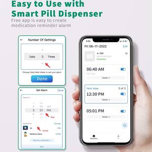 Pastillero electrónico inteligente con Bluetooth, recordatorio de medicamentos, temporizador giratorio automático de 28 compartimentos, reloj despertador, almacenamiento de medicamentos - Product Image 3