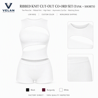 VELAN Bestsellers Y2K Summer Sexy Fashion Black White Hollowed-Out Bodycon Waist-Slimming Women's Casual Sets