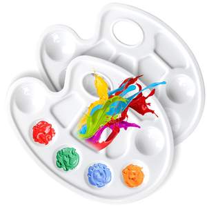 <span class=keywords><strong>Paleta</strong></span> de pintura al óleo de dibujo de forma de pie de material plástico para estudiante de artista - Product Image 1