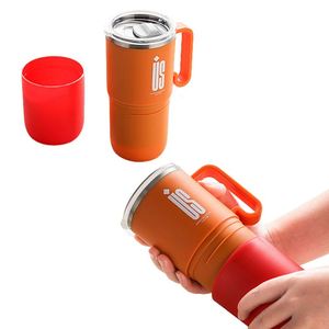 Taza de Café Bonita con 3 Opciones de Tapa, Popular Taza de Café de Acero Inoxidable 304 de 600 ml para Escritorio - Product Image 2