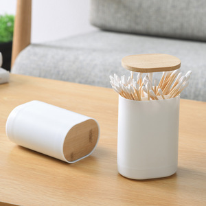 Caja para palillos de dientes con sistema de apertura automática, caja creativa para hisopos de algodón, caja de almacenamiento para palillos de dientes y hisopos de algodón para el hogar. - Product Image 1