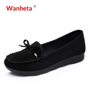 Scarpe in tessuto solido stile Pechino antico da <span class=keywords><strong>donna</strong></span>, con <span class=keywords><strong>tacco</strong></span> e suola piatti, casual, da lavoro, per la maternità, <span class=keywords><strong>mocassini</strong></span> con fiocco - Product Image 2