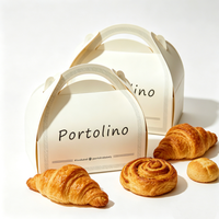 Boîte en carton personnalisée avec logo, élégante, pastel, à couvercle, pour tranches de gâteau, pâtisseries, gâteaux roulés, desserts, pour boulangeries et pâtisseries