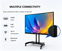 Papan Tulis Interaktif Portabel Layar Datar 86 Inci, Smart Board LCD Android Windows 40 Touch