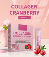Poudre de protéines de collagène marin pour adultes - Mélange de boisson à la canneberge pour éclaircir la peau et favoriser la croissance des cheveux - 120g