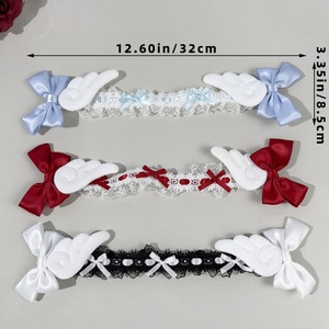 SASAacc Épingle à cheveux Lolita avec nœud et ailes en dentelle - Accessoire de mode japonais mignon pour filles, idéal pour les coiffures de thé et de soirées haut de gamme - Product Image 6
