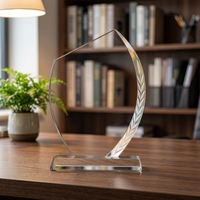 Design de luxe en cristal blanc flamme de verre cristal optique trophée souvenir d'événement sportif