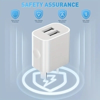 Chargeur mural double USB certifié CE 10,5 W 5 V 2,1 A (prise AU) avec deux ports pour une charge simultanée de tous les appareils mobiles numériques