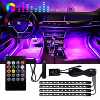 Éclairage d'ambiance LED personnalisé pour voiture, contrôle par application, télécommande colorée, rythme modifiable, éclairage de la zone des pieds