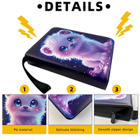Vente en gros d'album de collection de cartes à collectionner en cuir PU avec 400 pochettes, 3 anneaux et fermeture éclair pour collectionneurs