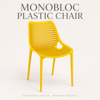 Chaise de salle à manger en plastique à treillis ouvert, vente en gros d'usine, pieds intégrés stables, chaise d'appoint empilable pour café, patio, maison, restaurant