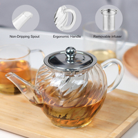 Théière en verre transparent résistant à la chaleur de haute qualité avec infuseur, offre spéciale, 550 ml, ensemble bouilloire et théière