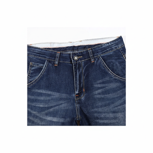 กางเกงยีนส์เอวสูงของผู้ชายกางเกงทรงตรงเข้ารูปกางเกงยีนส์ไซส์ใหญ่พิเศษ - Product Image 1