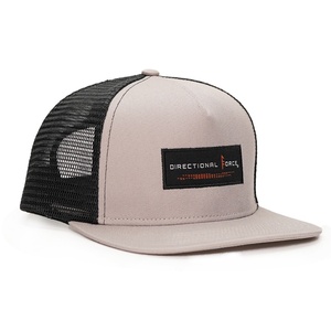 Casquettes de camionneur en maille en gros, 5 panneaux, personnalisées, 6 panneaux, étiquette tissée en coton, patch, casquette noire - Product Image 4