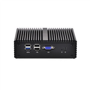 Ordinateur de bureau mini PC sans ventilateur Qotom Wholesale 4 Nic Quad Core J1900 Ubuntu PfSense CentOS 10W CPU TDP X86 Barebone - Product Image 1