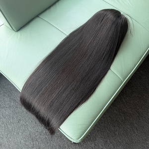 Perruques de cheveux humains 100% naturels noirs, haute qualité, lisses, 180% densité, cheveux bruts du Vietnam, closure HD 6*6, 1-24 pouces - Product Image 6