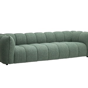 French Retro Cream Style Pumpkin <b>Sofa</b> Designer Simple Linen Fabric Lazy Straight <b>Sofa</b> For <b>Living</b> <b>Room</b> - Product Image 1