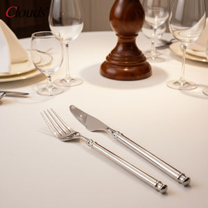 Ensemble de Couverts de Table en Acier Inoxydable de Luxe, Qualité Fourniture de Fête, Couteau <span class=keywords><strong>Fourchette</strong></span> et Cuillère, Vaisselle de Mariage, <span class=keywords><strong>Argent</strong></span>é, pour Restaurants et Hôtels - Product Image 5