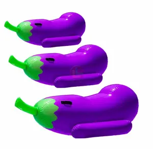 Water Play Amusement Park Products Eggplant Rider Toy Kid's PVC Custom Funny Inflatable Pool Toys