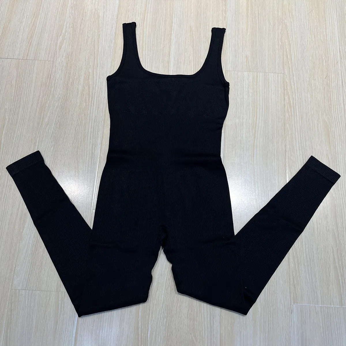 Women's Yoga Ribbed One Piece Tank Tops Rompers Sleeveless Exercise Jumpsuits Sport Jumpsuits