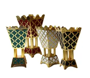 Individueller luxuriöser arabischer Eisen-Bakhoor-Räucherbrenner Alloy Gold Holzkohle-Räucherbrenner