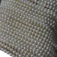 Perles de culture d'eau douce naturelles en gros, haute brillance, forme riz, presque rondes, pour la fabrication de bijoux